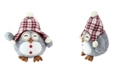 Northlight 12" Gray Owl With Plaid Bennie Cap Plush Table Top Christmas Figure